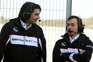 Formula One World Championship: Francesco Nenci BMW Sauber Race Engineer with Paul Russell BMW Sauber Race Engineer