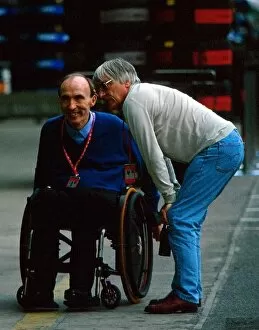 Images Dated 8th April 2003: Formula One World Championship: Frank Williams Williams Team Owner talks with Bernie Ecclestone F1