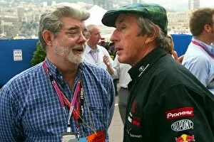 Images Dated 22nd May 2004: Formula One World Championship: George Lucas talks with Jackie Stewart
