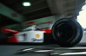 Brazil Collection: Formula One World Championship: Gerhard Berger McLaren MP4 / 6 leaves the pits during qualifying