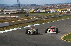 Images Dated 28th February 2001: Formula One World Championship: Gerhard Berger tries to overtake Thierry Boutsen