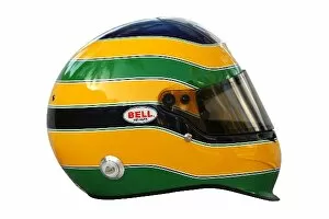 Bahrain Collection: Formula One World Championship: The helmet of Bruno Senna Hispania Racing F1 Team
