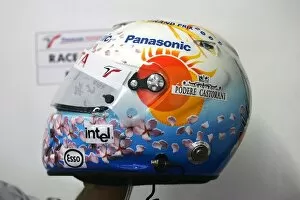 Images Dated 9th October 2005: Formula One World Championship: The helmet of Jarno Trulli Toyota