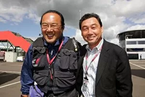 Images Dated 5th July 2008: Formula One World Championship: Hiroshi Kaneko Photographer with Satoru Nakjima Former F1 driver