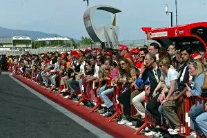 Images Dated 1st May 2003: Formula One World Championship: Hundreds of spectators take part in a pit road walk about
