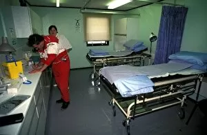 Images Dated 24th April 2003: Formula One World Championship: Inside the Silverstone Medical Centre showing medical facilities