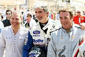 Formula One World Championship: Jacques Villeneuve with Damon Hill BRDC President and Nigel Mansell