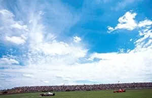 Nevers Gallery: Formula One World Championship: Jacques Villeneuve, Williams FW19 4th place leads Michael Schumacher