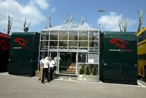 Motorhome Collection: Formula One World Championship: The Jaguar motorhome in the paddock