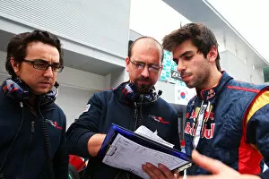Images Dated 23rd October 2010: Formula One World Championship: Jaime Alguersuari Scuderia Toro Rosso with race engineers