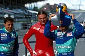 Sponsor Gallery: Formula One World Championship: Jean Alesi, left and Pedro Diniz