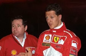 Team Manager Gallery: Formula One World Championship: Jean Todt Ferrari and Winner Michael Schumacher Ferrari F300