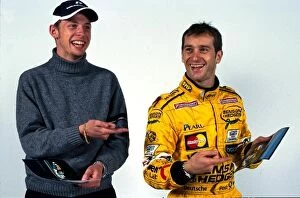 Images Dated 23rd August 2001: Formula One World Championship: Jenson Button and Jarno Trulli photo shoot