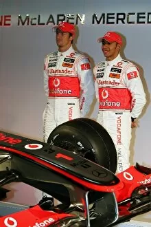 Images Dated 29th January 2010: Formula One World Championship: Jenson Button McLaren with team mate Lewis Hamilton McLaren
