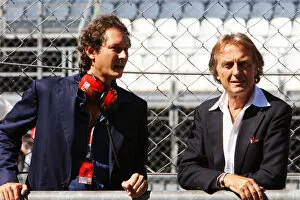 Images Dated 22nd August 2010: Formula One World Championship: John Elkann Chairman of FIAT with Luca di Montezemolo Ferrari