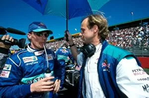 Formula One World Championship: Johnny Herbert Sauber with his physio Josef Leberer Sauber on the grid