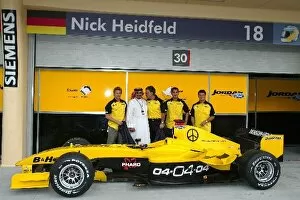 Images Dated 1st April 2004: Formula One World Championship: Jordan unveil the new goodwill message: anti nuclear