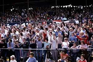 Images Dated 19th March 2002: Formula One World Championship: The jubilant crowd celebrate a home victory for Ulster man John