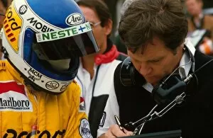 Images Dated 15th February 2001: Formula One World Championship: Keke Rosberg, left, with Patrick Head