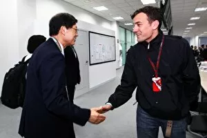 Korean Gallery: Formula One World Championship: Kim Hwang-sik Korean Prime Minister visits Will Buxton Speed TV Presenter in the Media Center