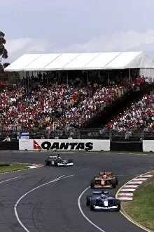 Images Dated 5th March 2001: Formula One World Championship: Kimi Raikkonen Sauber Petronas C20 leads Luciano Burti Jaguar