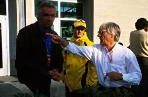 2001 Gallery: Formula One World Championship: L-R: Flavio Briatore, Jarno Trulli, Bernie Ecclestone