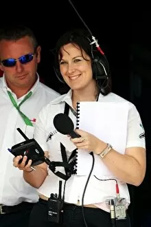 Images Dated 1st November 2008: Formula One World Championship: Lee McKenzie BBC Radio 5 Live Presenter