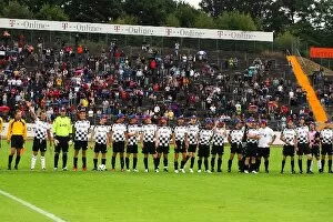 Images Dated 17th July 2008: Formula One World Championship: Line up at the celebrity football match with Michael Schumacher