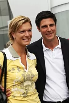 Images Dated 25th July 2010: Formula One World Championship: Maria Riesch Olympic Skiing Champion with her partner Marcus H├Âfl
