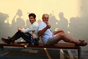 Images Dated 12th November 2010: Formula One World Championship: Mark Webber Red Bull Racing with his father Alan