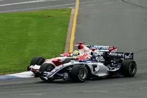 Images Dated 2nd April 2006: Formula One World Championship: Mark Webber Williams FW28 and Ralf Schumacher Toyota TF106 battle