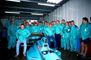 Group Collection: Formula One World Championship: Mauricio Gugelmin and Ivan Capelli pose for a Leyton House March