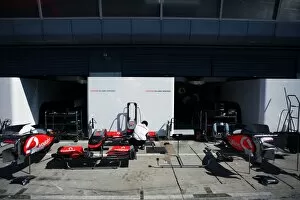 Images Dated 9th September 2010: Formula One World Championship: McLaren pit area