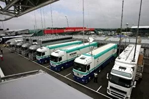 Images Dated 7th July 2005: Formula One World Championship: McLaren and Sauber trucks in the paddock