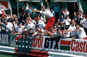 1982 Collection: Formula One World Championship: The McLaren team and Ron Dennis celebrate the race win for Niki