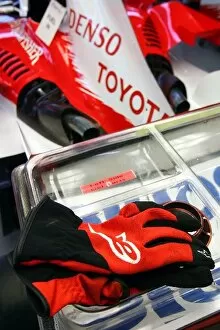 Formula One World Championship: Mechanics gloves in the Toyota garage
