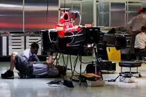 Formula One World Championship: The MF1 garage at night