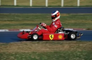 France Collection: Formula One World Championship: Michael Schumacher practises his Karting skills