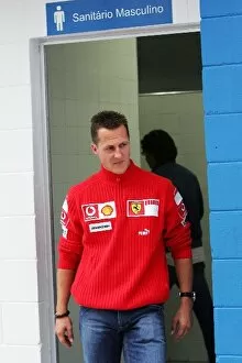 2006 Collection: Formula One World Championship: Michael Schumacher Ferrari leaves the toilet