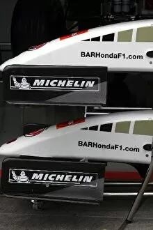 Images Dated 7th July 2005: Formula One World Championship: Michelin logos on BAR front wings