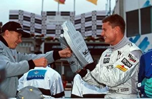 Luxembourg Collection: Formula One World Championship: Mika Hakkinen Mclaren and David Coulthard Mclaren