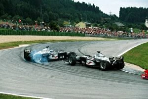 Austria Gallery: Formula One World Championship: Mika Hakkinen McLaren MP4 / 14 spins after being hit by team mate
