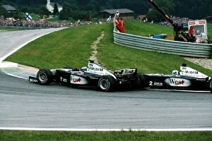 Austria Gallery: Formula One World Championship: Mika Hakkinen is about to spin having been hit by team mate