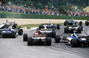 Austria Gallery: Formula One World Championship: Mika Hakkinen spins after being hit by Team mate David Coulthard
