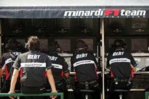 Images Dated 29th July 2005: Formula One World Championship: Minardi personnel on the pitwall