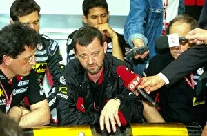 Images Dated 29th April 2002: Formula One World Championship: Minardi Team Principal Paul Stoddart announces the withdrawal of