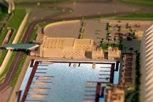 Images Dated 17th October 2008: Formula One World Championship: Model of the Yas Island Circuit in Abu Dhabi on display here this