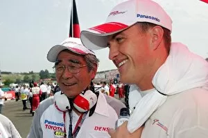 Images Dated 31st July 2005: Formula One World Championship: Mr. Katsuhiro Nakagawa Vice President of Toyota with Ralf