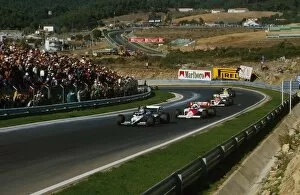 Images Dated 14th February 2001: Formula One World Championship: Nelson Piquet is chased by race winner Alain Prost and Ayrton Senna