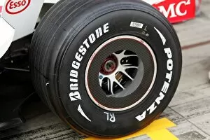 Images Dated 4th May 2006: Formula One World Championship: New bits on the Bridgestone tyres of Toyota
